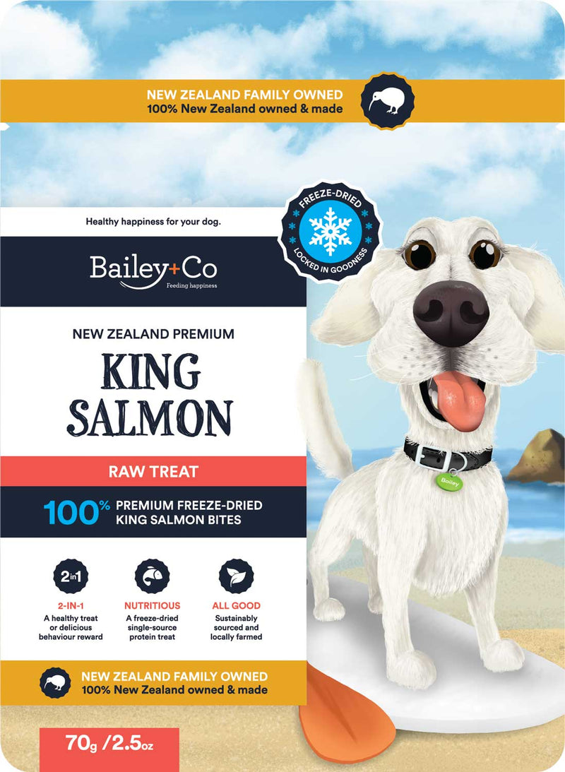 Bailey+Co Dog Freeze Dried Raw Treat New Zealand King Salmon 70g