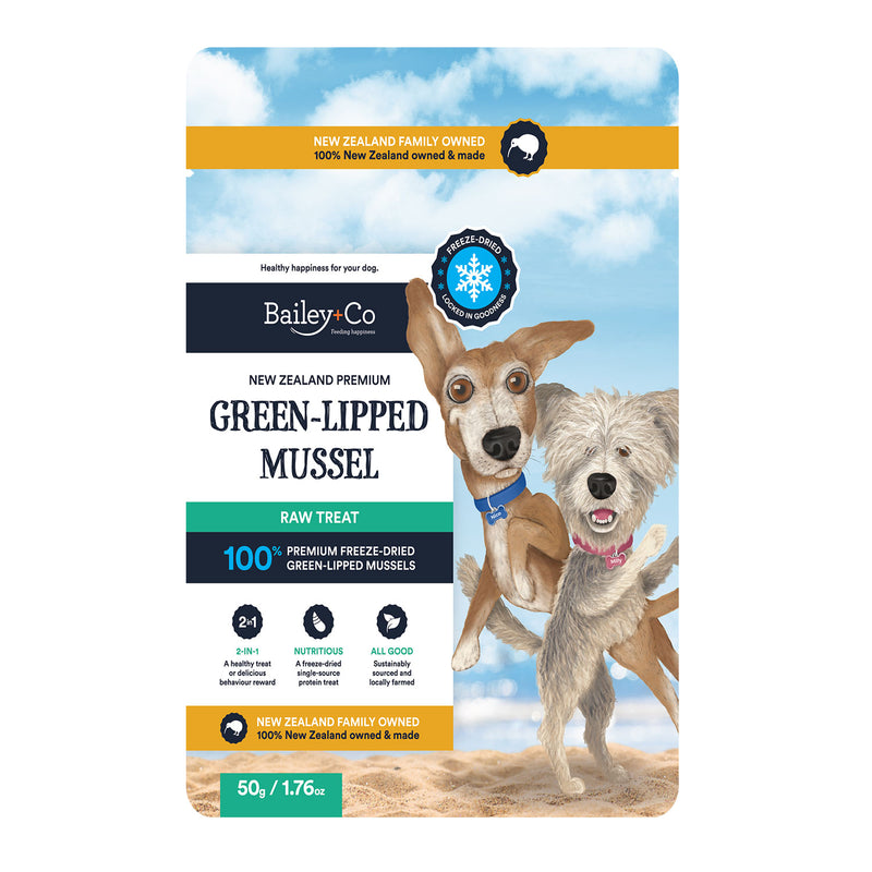 Bailey+Co Freeze Dried Dog Treats - Green-Lipped Mussel 70g