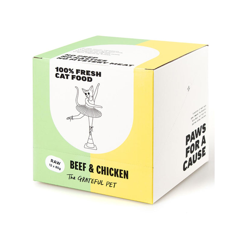 The Grateful Pet Raw Beef & Chicken Cat Food Case (12 x 85g)