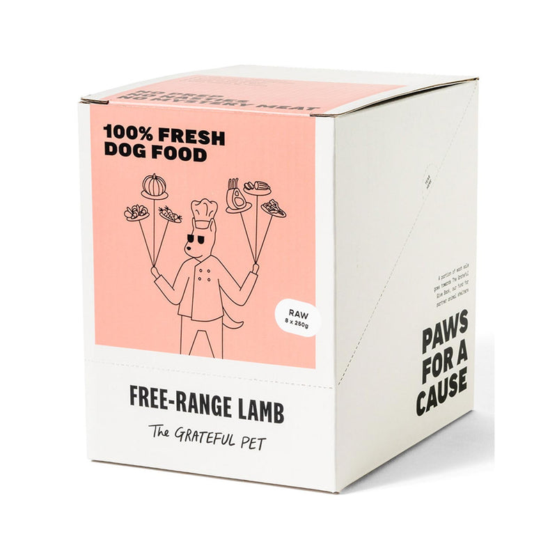 The Grateful Pet Raw Free Range Lamb Dog Food Case (8 x 250g)
