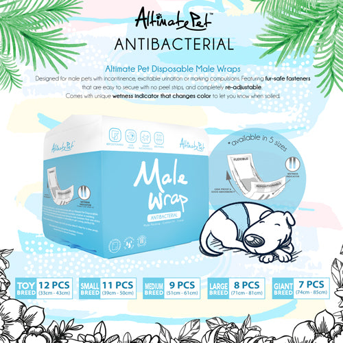 Altimate Pet Antibacterial Disposable Male Wrap
