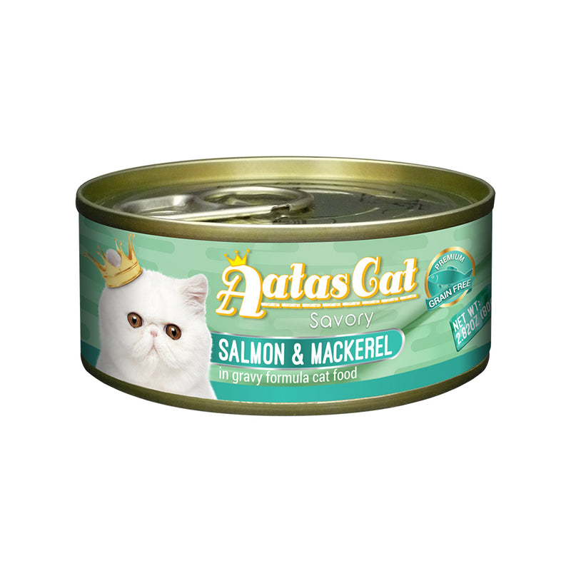Aatas Cat Savory Salmon and Mackerel in Gravy Canned Cat Food