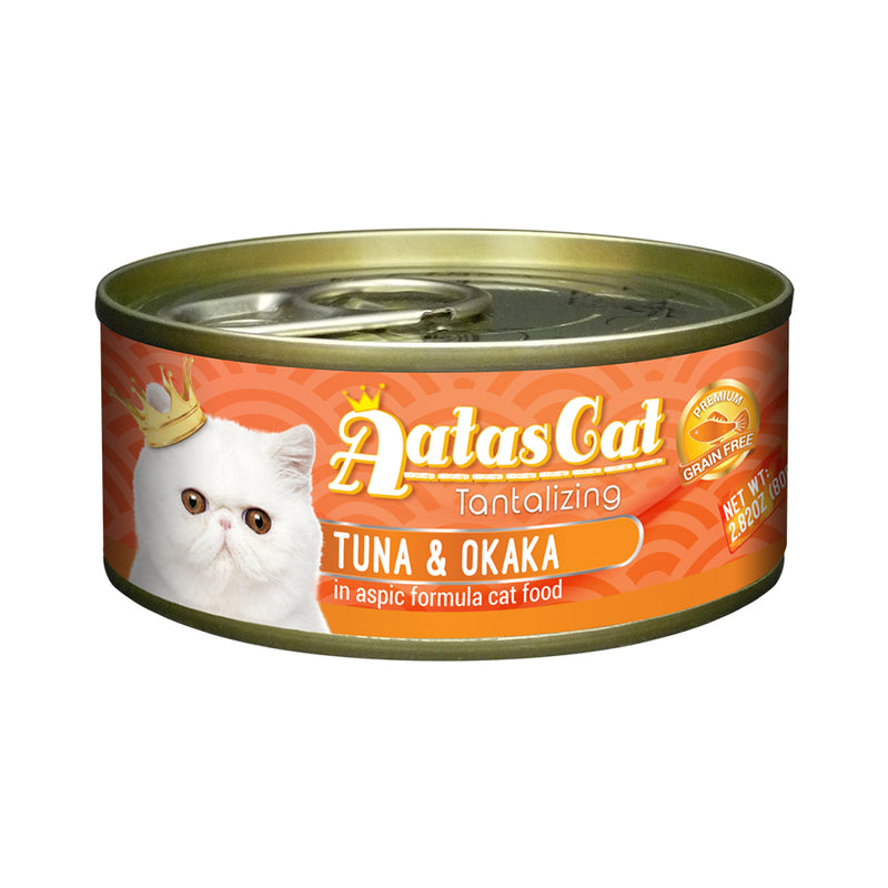 Aatas Cat Tantalizing Tuna and Okaka in Aspic Canned Cat Food  80g