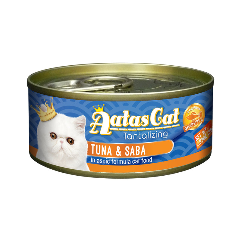 Aatas Cat Tantalizing Tuna and Saba in Aspic Canned Cat Food 80g