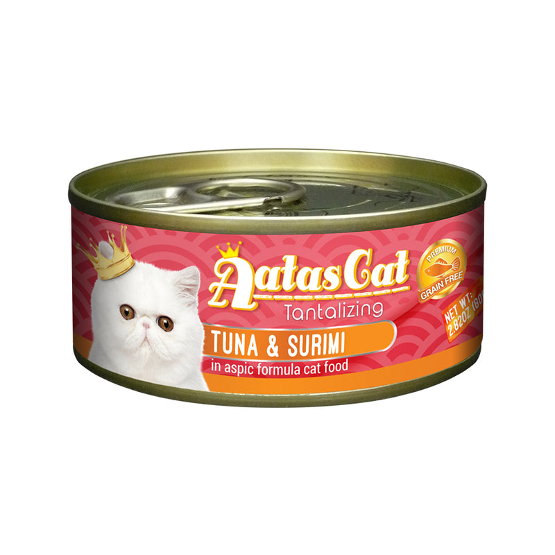 Aatas Cat Tantalizing Tuna and Surimi in Aspic Canned Cat Food 80g