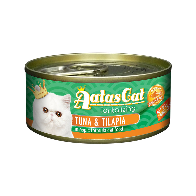 Aatas Cat Tantalizing Tuna and Tilapia in Aspic Canned Cat Food 80g
