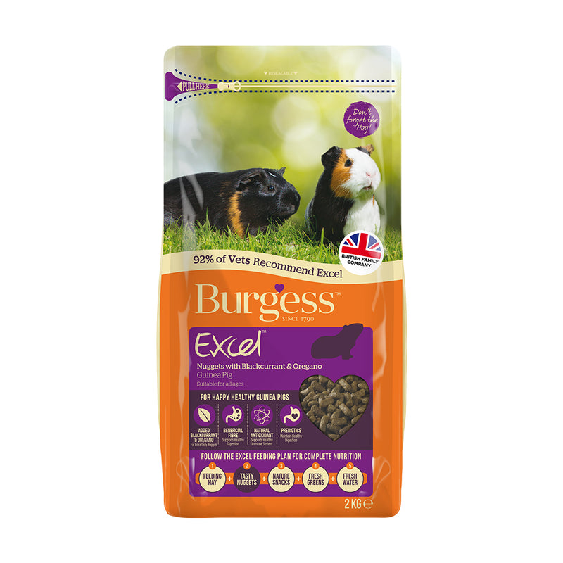Burgess Excel Adult Guinea Pig Nuggets with Blackcurrant and Oregano 2kg