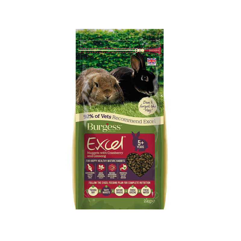 Burgess Excel Tasty Nuggets with Cranberry and Ginseng For Mature Rabbits 1.5kg