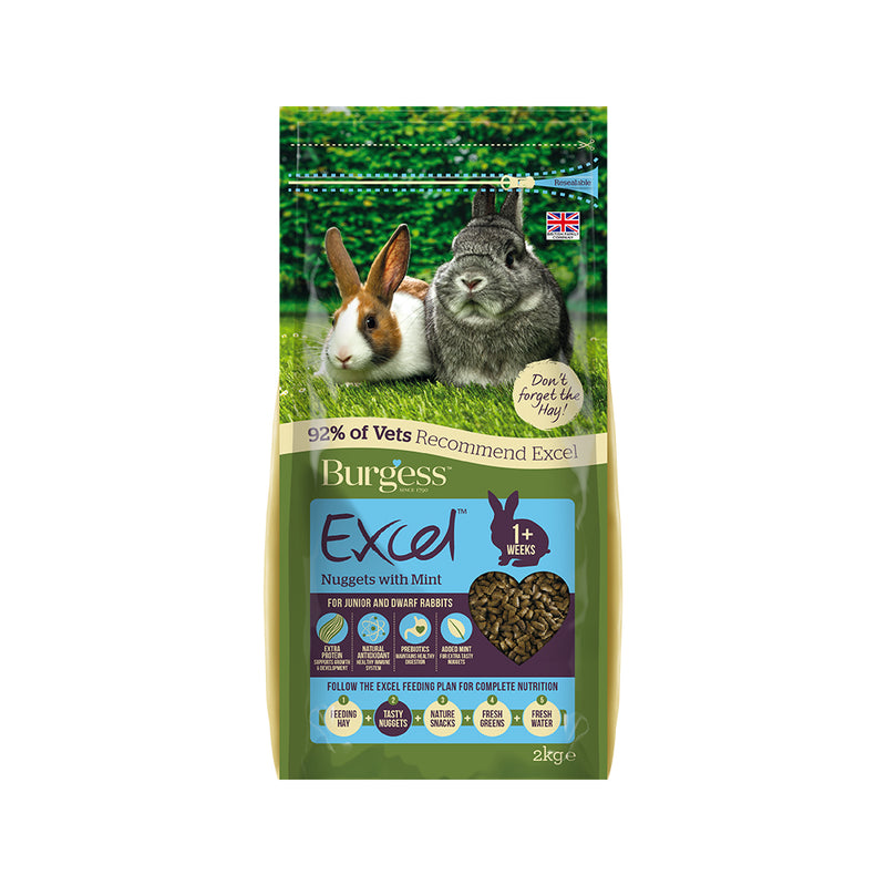 Burgess Excel Tasty Nuggets For Junior and Dwarf Rabbits with Mint 1.5kg