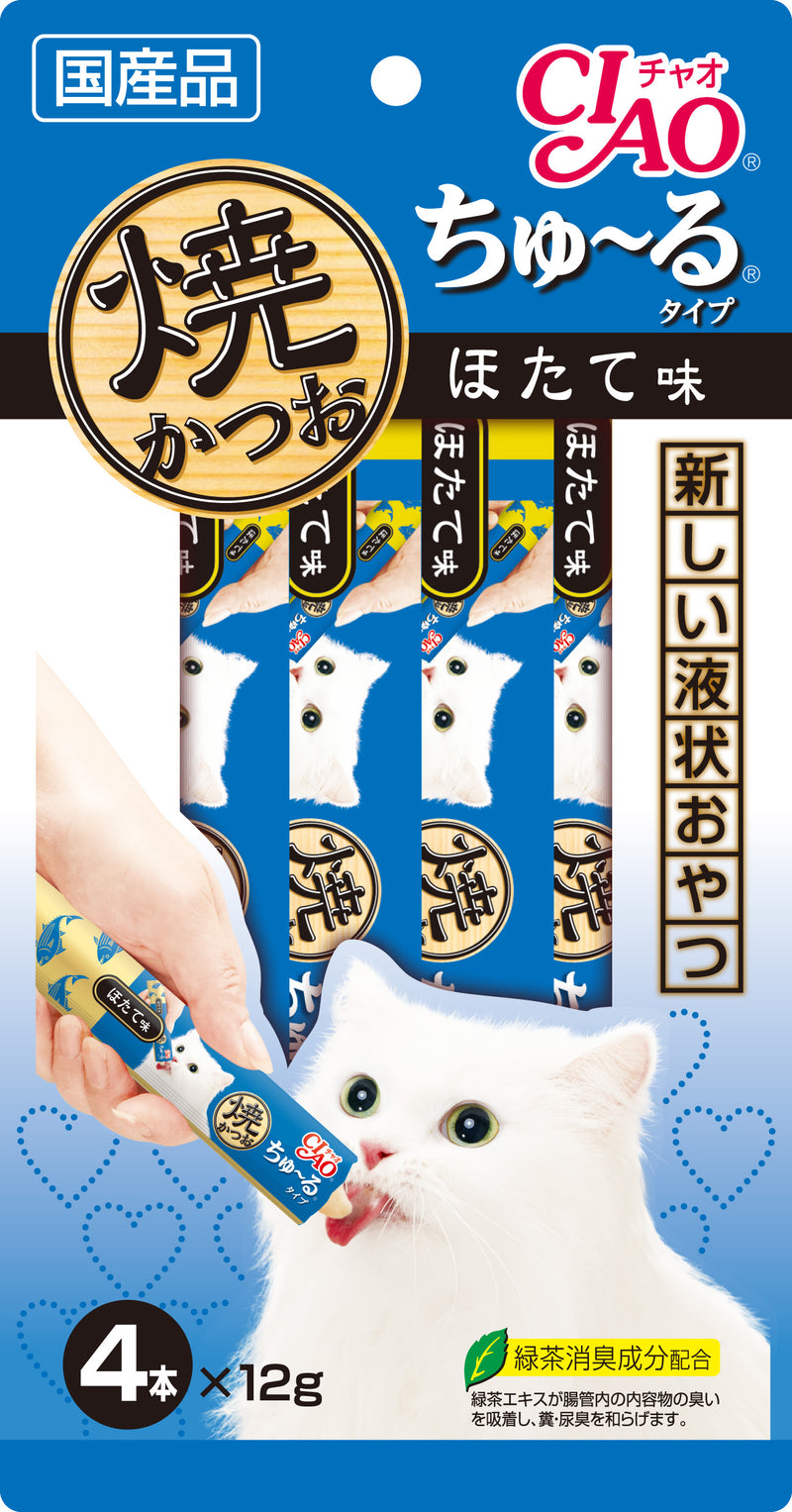 Ciao Grilled Skipjack Tuna & Scallop Liquid Cat Treat 12g x 4 sachets