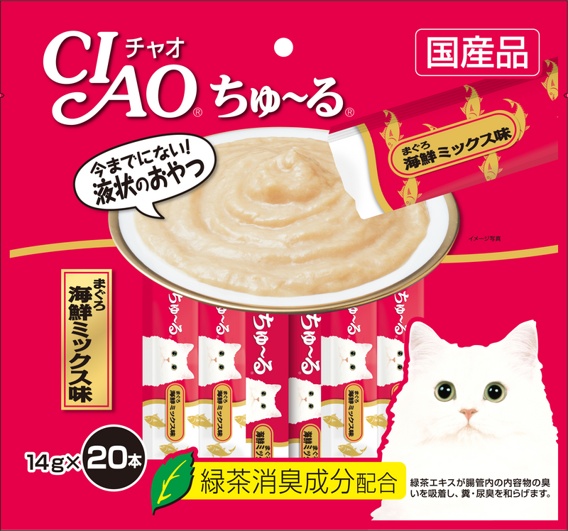 Ciao ChuRu White Meat Tuna Liquid Cat Treats 14g x 20 sachets