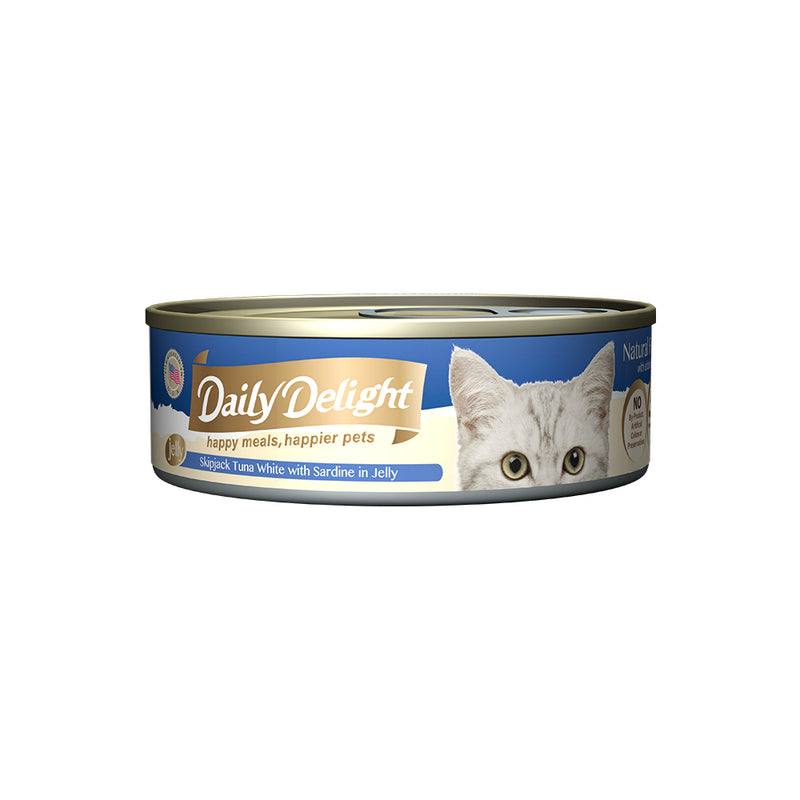 Daily Delight Skipjack Tuna White with Sardine in Jelly 80g x 24 cans
