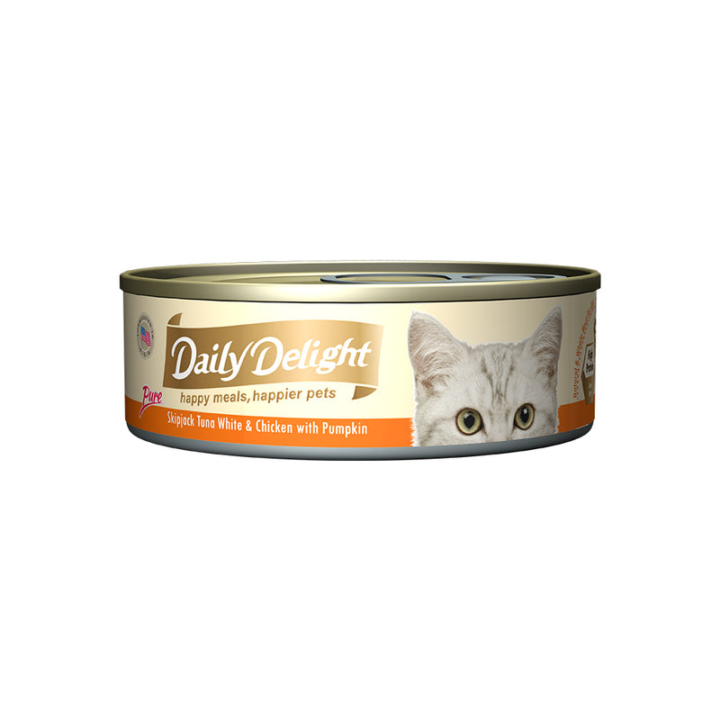 Daily Delight Pure Skipjack Tuna White and Chicken with Pumpkin 80g x 24 cans