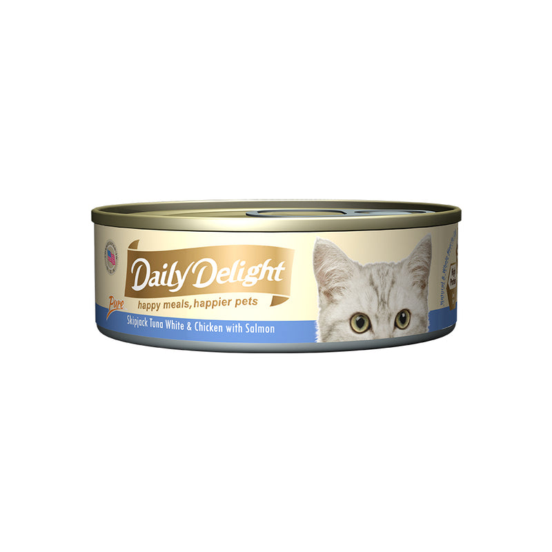 Daily Delight Pure Skipjack Tuna White and Chicken with Salmon 80g x 24 cans