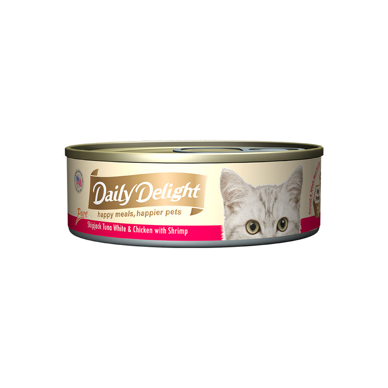 Daily Delight Pure Skipjack Tuna White and Chicken with Shrimp 80g x 24 cans