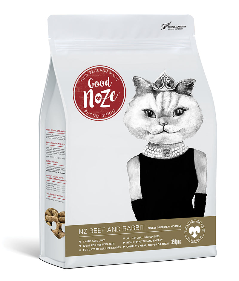 Good Noze Freeze Dried Beef & Rabbit Cat Food 350g