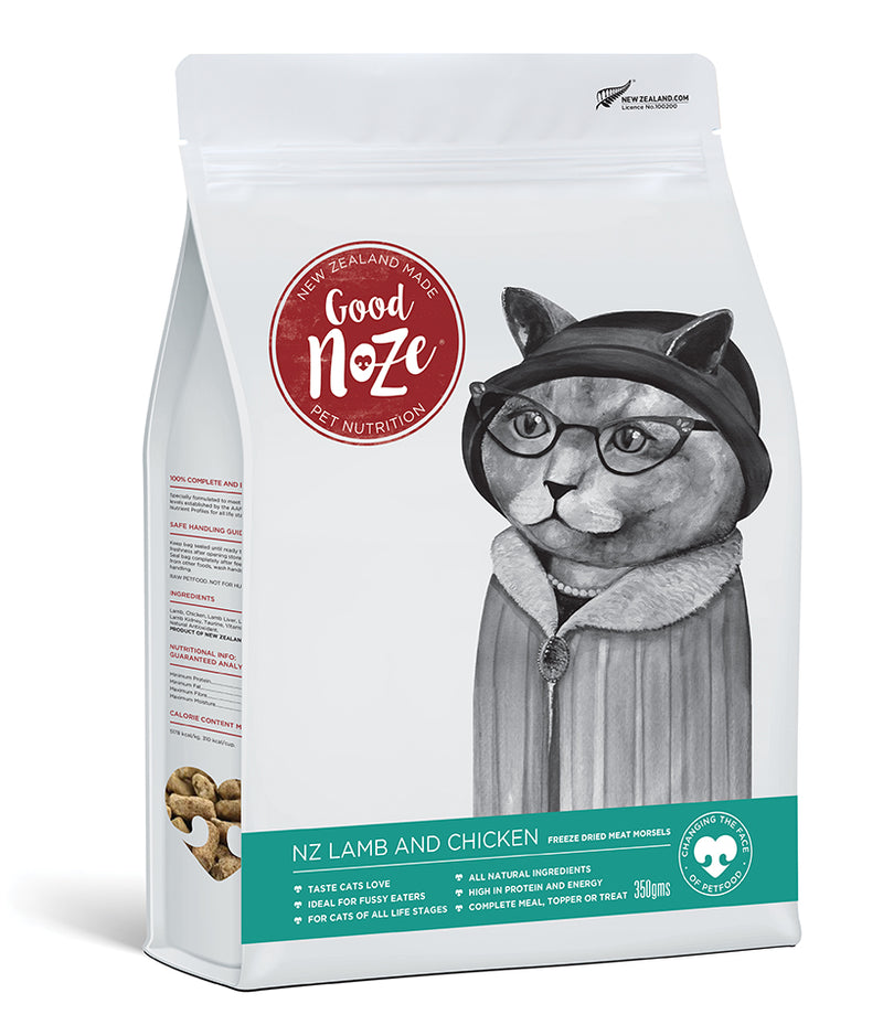 Good Noze Freeze Dried Chicken & Lamb Cat Food 350g