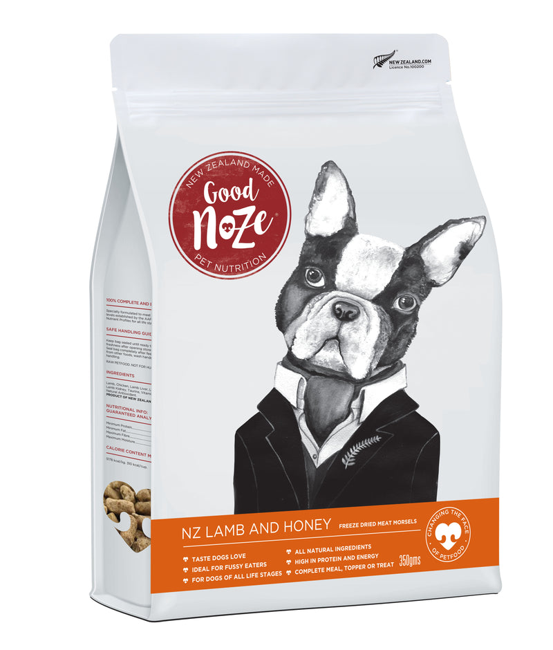 Good Noze Freeze Dried Lamb & Honey Dog Food 350g
