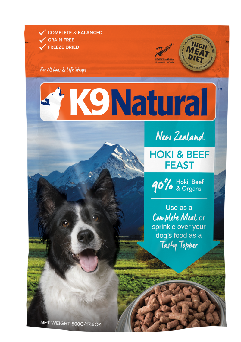 K9 Natural Freeze Dried Beef & Hoki Feast Raw Dog Food