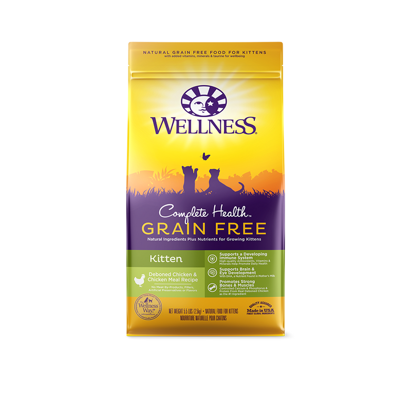 Wellness Complete Health Grain Free Kitten Deboned Chicken & Chicken Meal Dry Cat Food 5.5lb