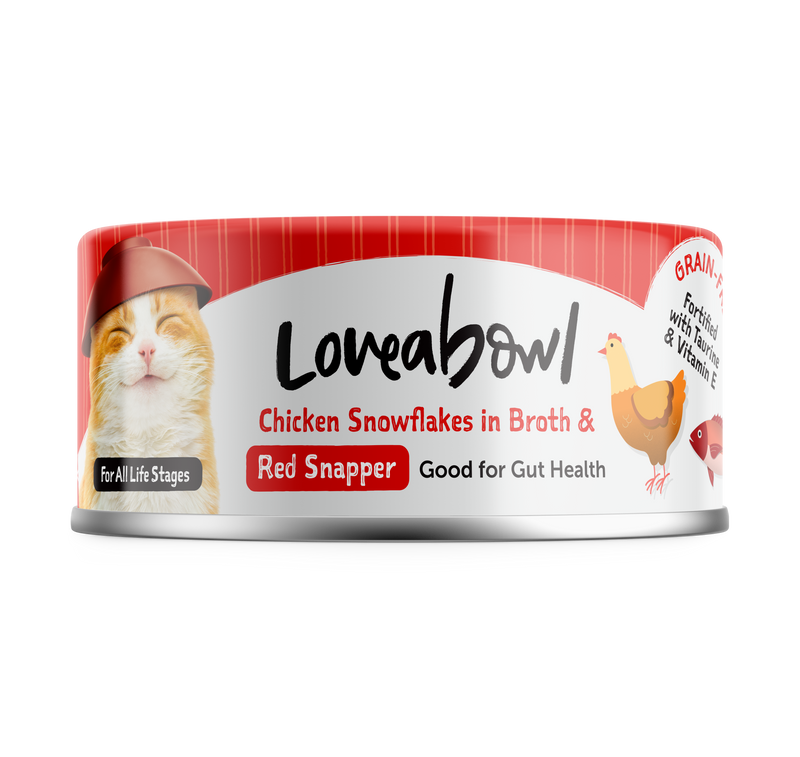 Loveabowl Chicken snowflakes in Broth with Red Snapper Cat Canned Food 70G