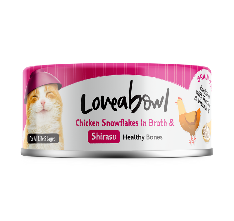 Loveabowl Chicken snowflakes in Broth with Shirasu Cat Canned Food 70G