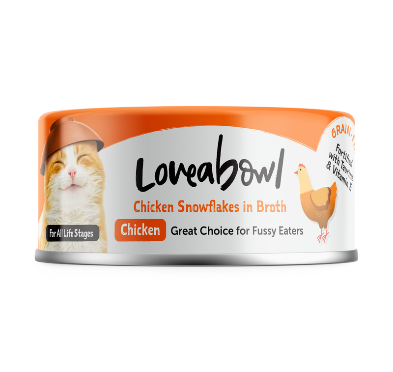 Loveabowl Chicken snowflakes in Broth Cat Canned Food 70G
