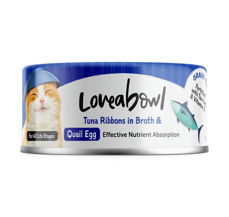 Loveabowl tuna ribbons in Broth with Quail Egg Cat Canned Food 70G