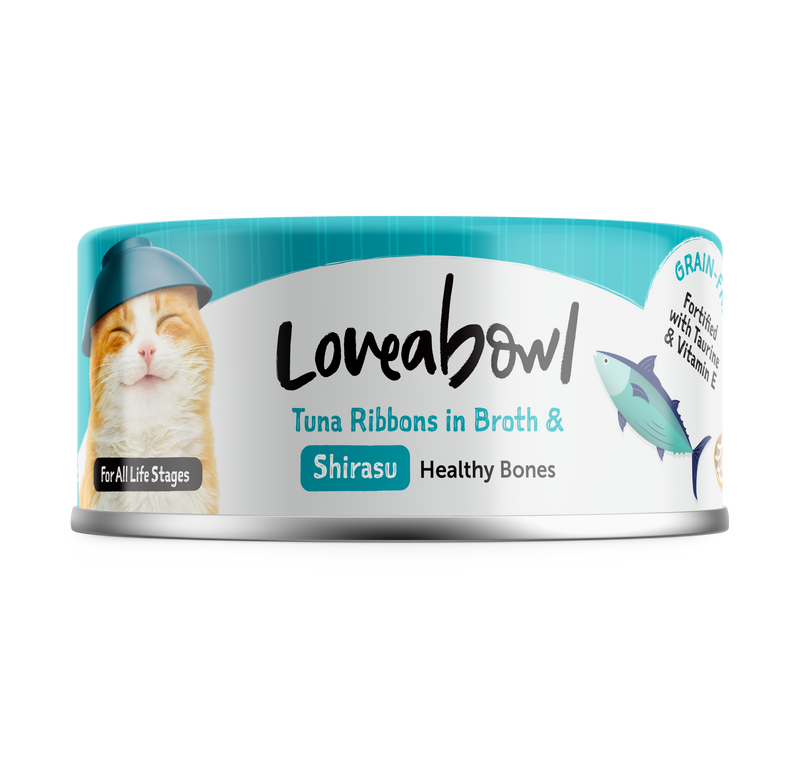 Loveabowl Tuna ribbons in Broth with Shirasu Cat Canned Food 70G