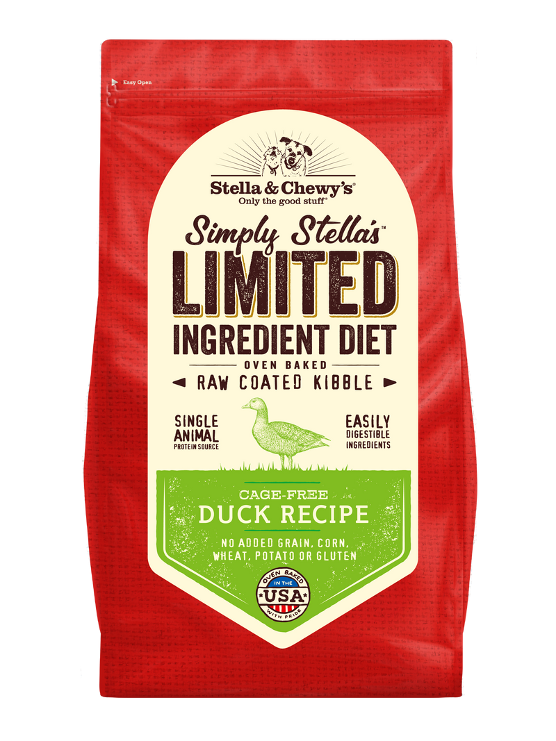 Stella & Chewy’s Limited Ingredient Diet Duck Raw Coated Grain-Free Dry Dog Food