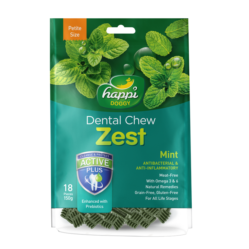 Happi Doggy Zest Mint Dental Dog Chew 150g