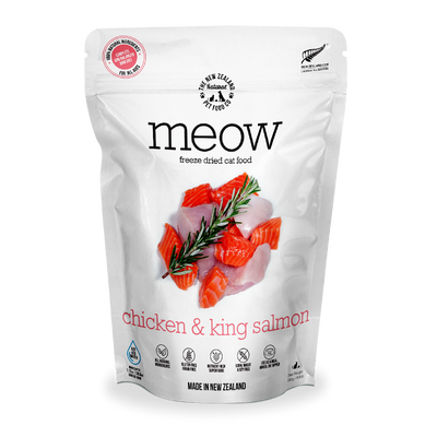 MEOW Chicken & King Salmon Grain-Free Freeze Dried Raw Cat Food
