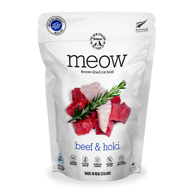 MEOW Beef & Hoki Grain-Free Freeze Dried Raw Cat Food