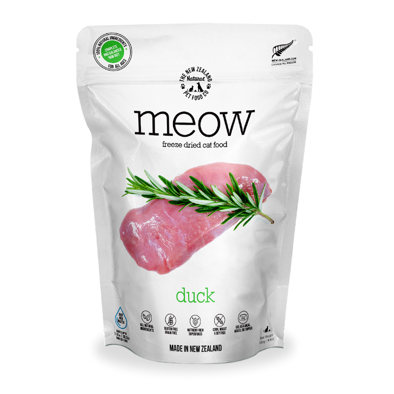 MEOW Duck Grain-Free Freeze Dried Raw Cat Food
