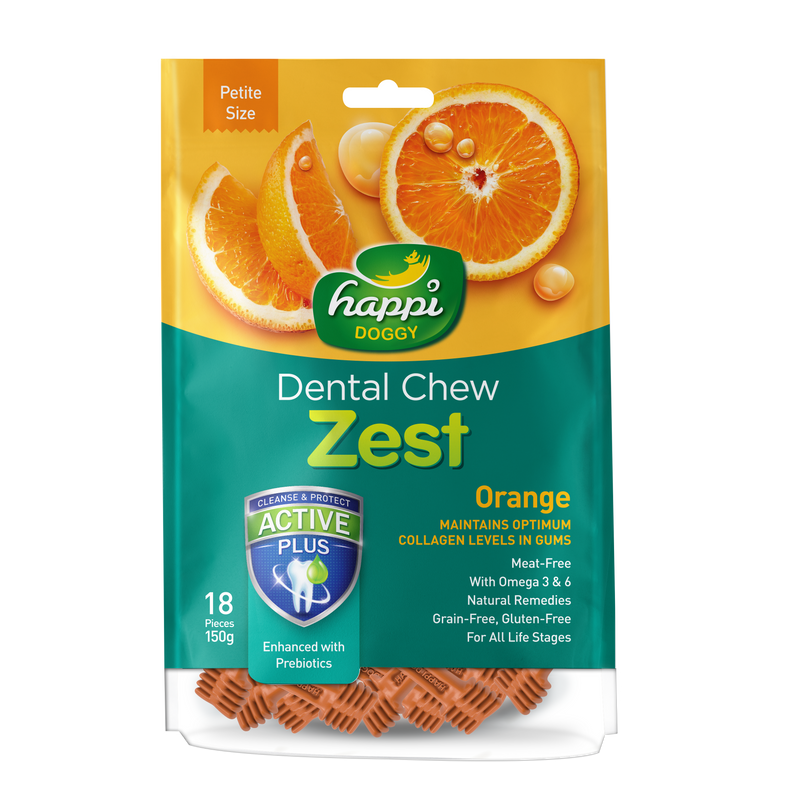 Happi Doggy Zest Orange Dental Dog Chew 150g