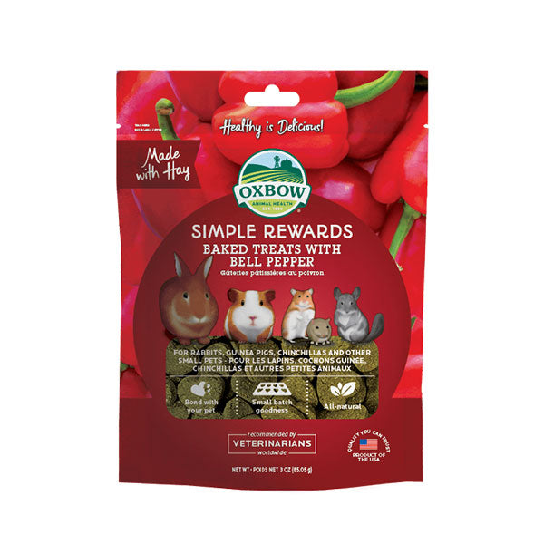 Oxbow Simple Rewards Baked Treats With Bell Pepper 3OZ