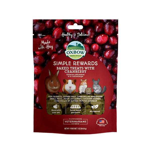 Oxbow Simple Rewards Baked Treats With Cranberry 3OZ