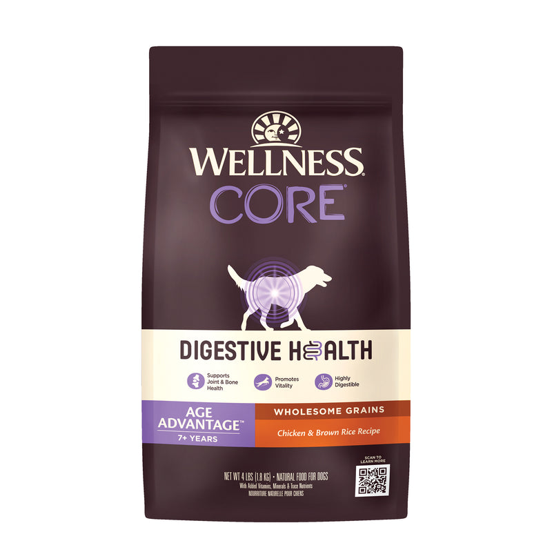 Wellness CORE Digestive Health Age Advantage (Senior) Whitefish & Brown Rice Dog Dry Food 4lb