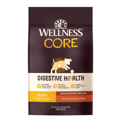 Wellness Core Digestive Health Puppy Chicken & Brown Rice Dog Dry Food 24lb