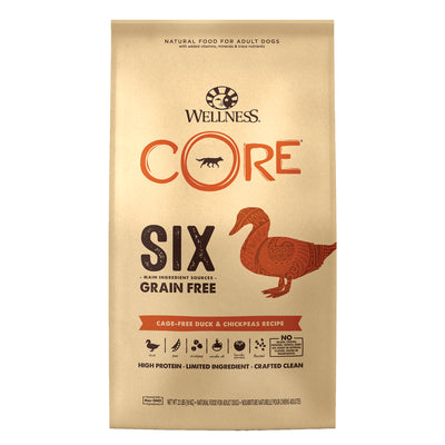 Wellness Core Six Cage-Free Duck & Chickpeas Grain Free Dry Dog Food
