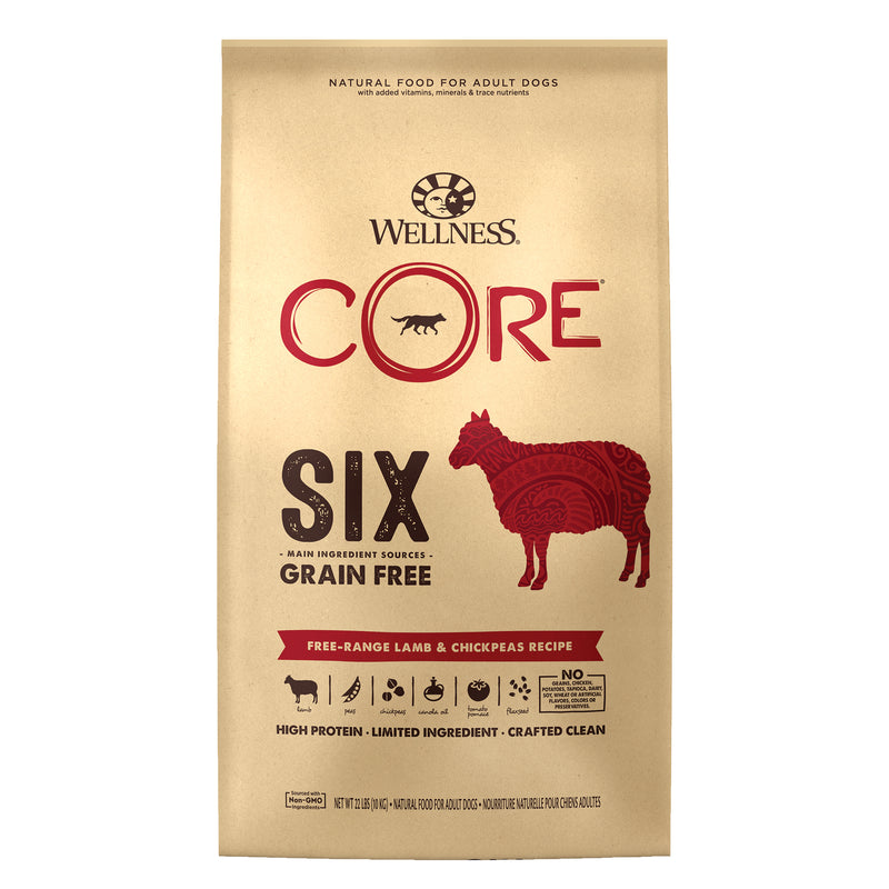 Wellness Core Six Free-Range Lamb & Chickpeas Grain Free Dry Dog Food