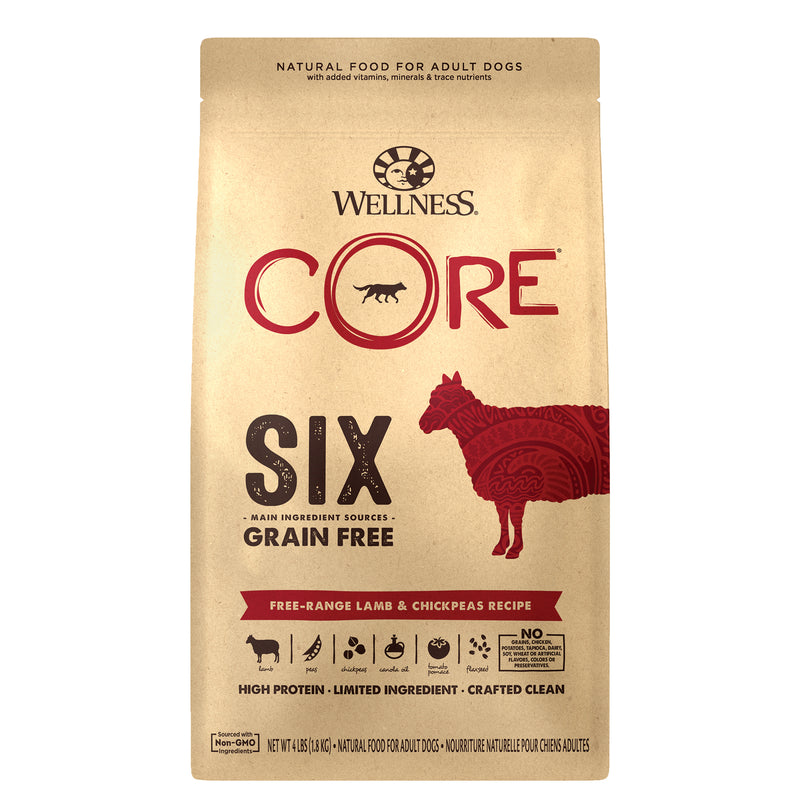 Wellness Core Six Free-Range Lamb & Chickpeas Grain Free Dry Dog Food