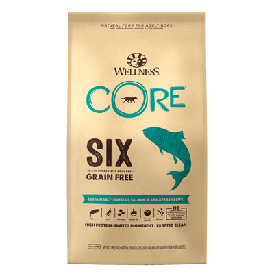 Wellness Core Six Sustainably-Sourced Salmon & Chickpeas Grain Free Dry Dog Food