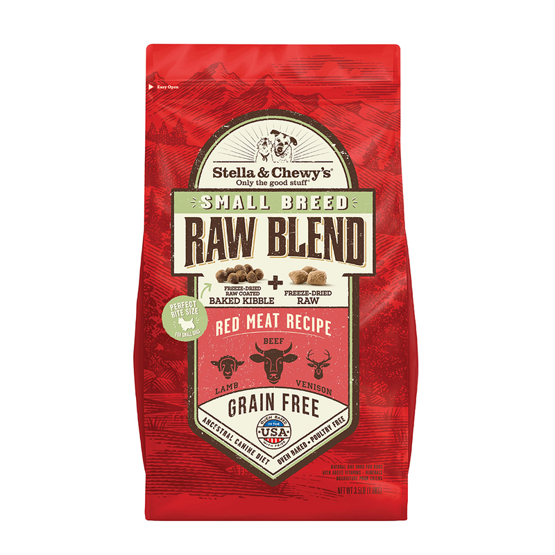 Stella & Chewy’s Small Breed Raw Blend Red Meat Kibble With Freeze-Dried Raw Grain-Free Dry Dog Food 3.5lb