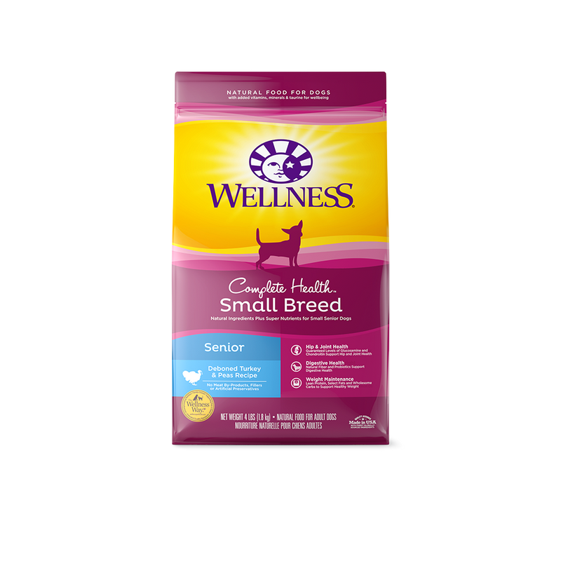 Wellness Complete Health Small Breed Turkey & Peas Senior Dry Dog Food 4lb