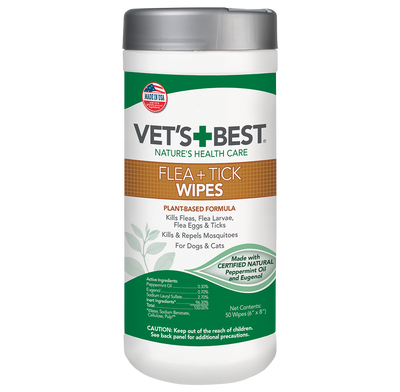 Vet's Best Flea & Tick Wipes for Dog & Cat