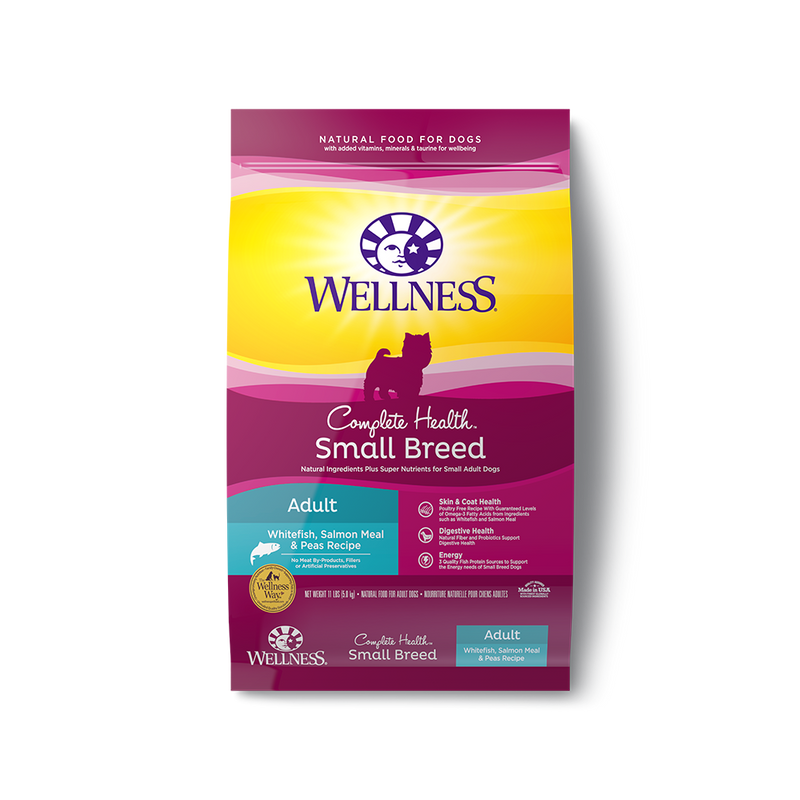 Wellness Complete Health Small Breed Adult Whitefish, Salmon Meal & Peas Dry Dog Food