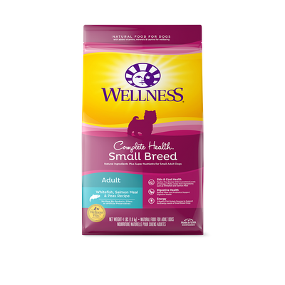 Wellness Complete Health Small Breed Adult Whitefish, Salmon Meal & Peas Dry Dog Food