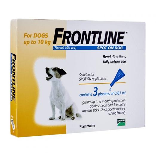 Frontline Spot On for Dogs Up to 10kg 3CT