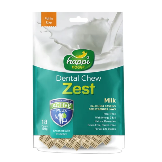 Happi Doggy Zest Milk Dental Dog Chew 150g